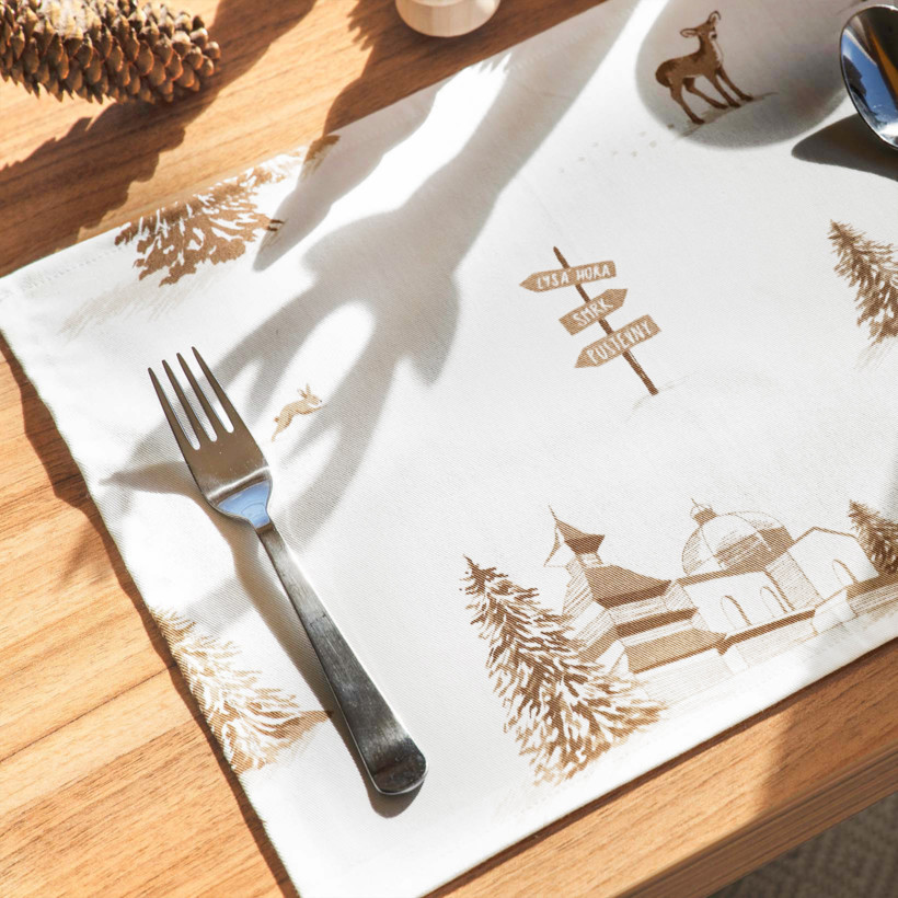 Placemat voor de tafel van stevig katoen - Beskydy - set van 2 stuks