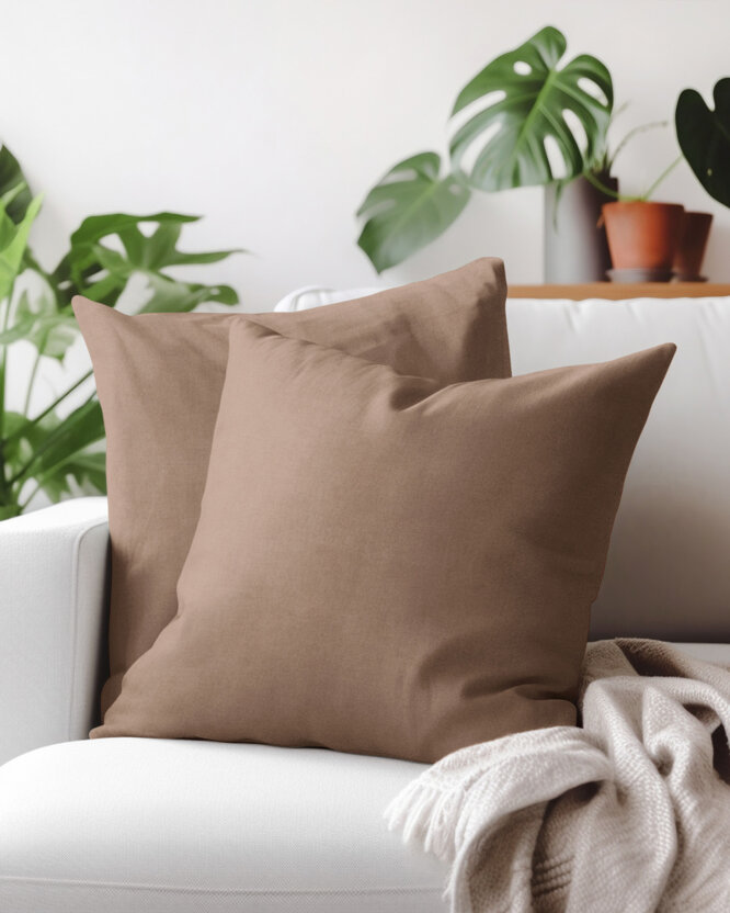Decoratieve kussensloop Marbella - mokka