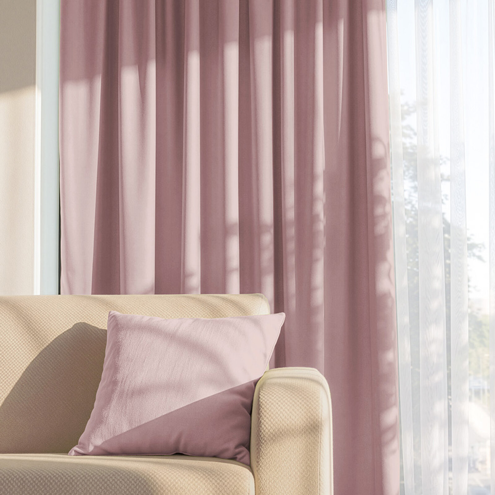 Decoratief gordijn Marbella - oudroze