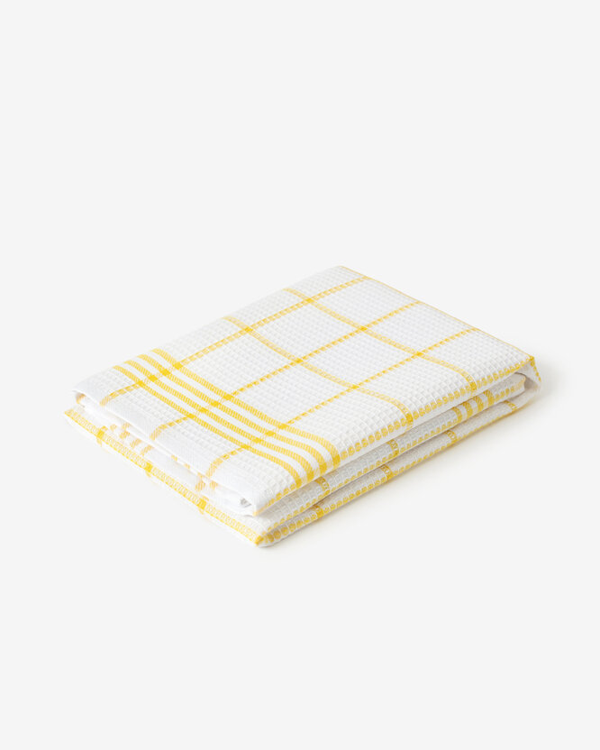 Keuken wafeldoek - Gele streepjes