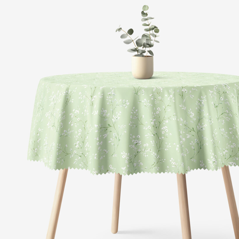 Rond teflon tafelkleed - Jasmijn bloemen