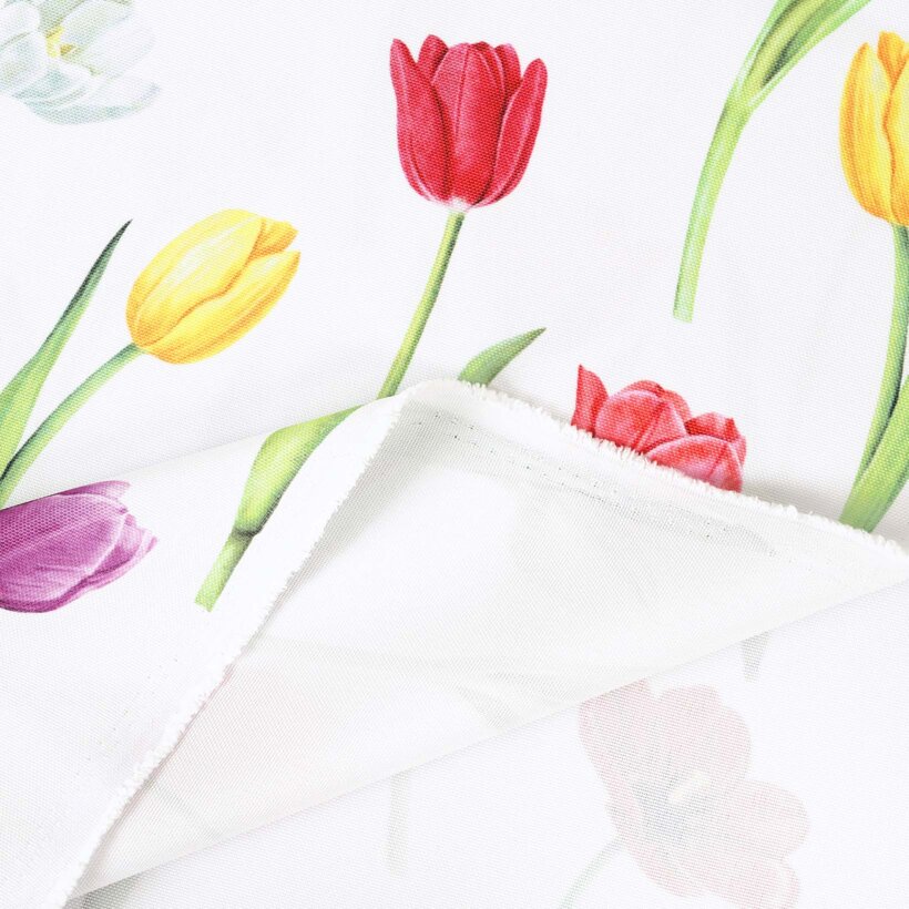 Tafelstof met tefloncoating - Kleurrijke tulpen
