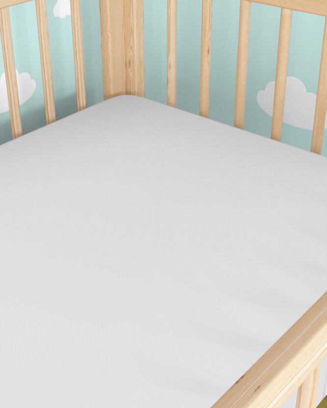 Katoenen laken voor babybedje - lichtgrijs