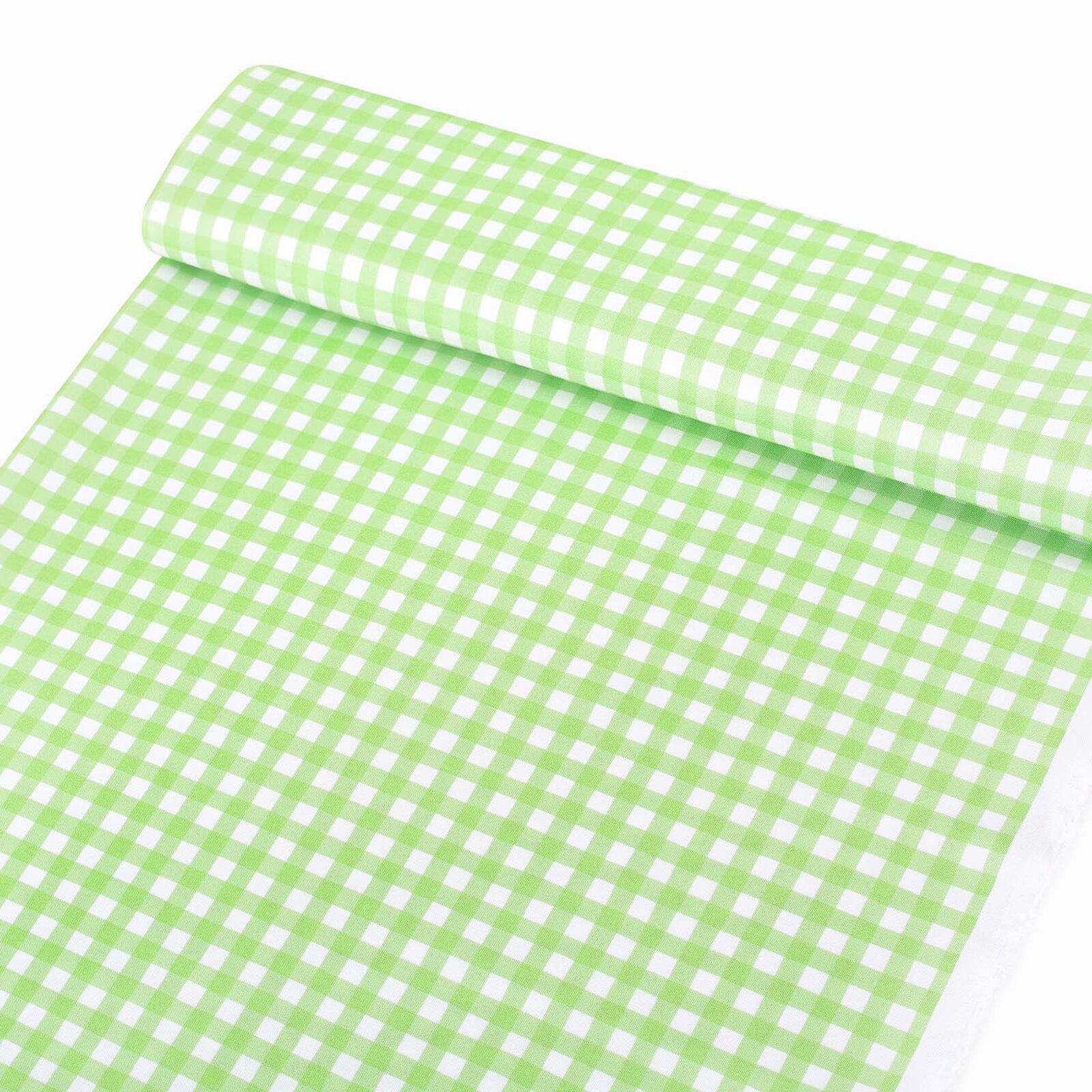 Stof met tefloncoating voor tafelkleden - Groene ruitjes