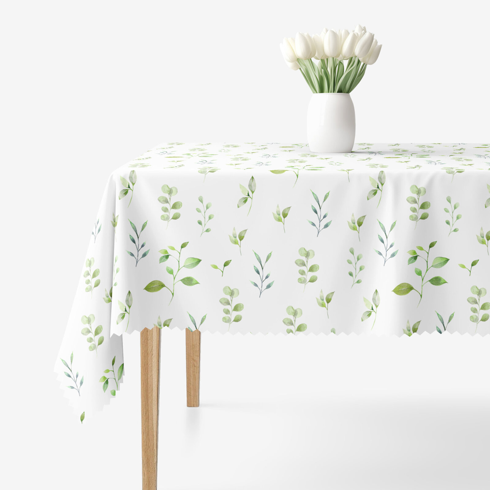 Hoekig teflon tafelkleed - Eucalyptus blaadjes