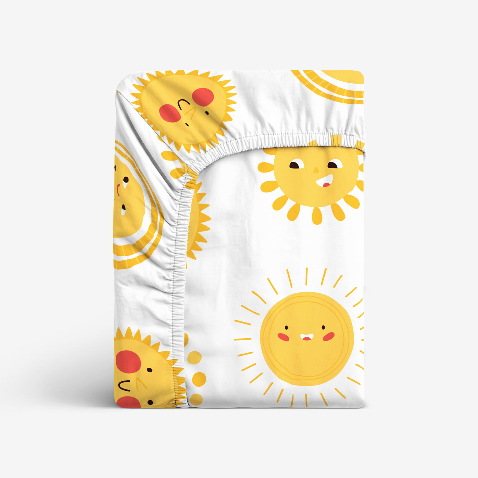 Kinder katoenen hoeslaken - Lachende zonnetjes