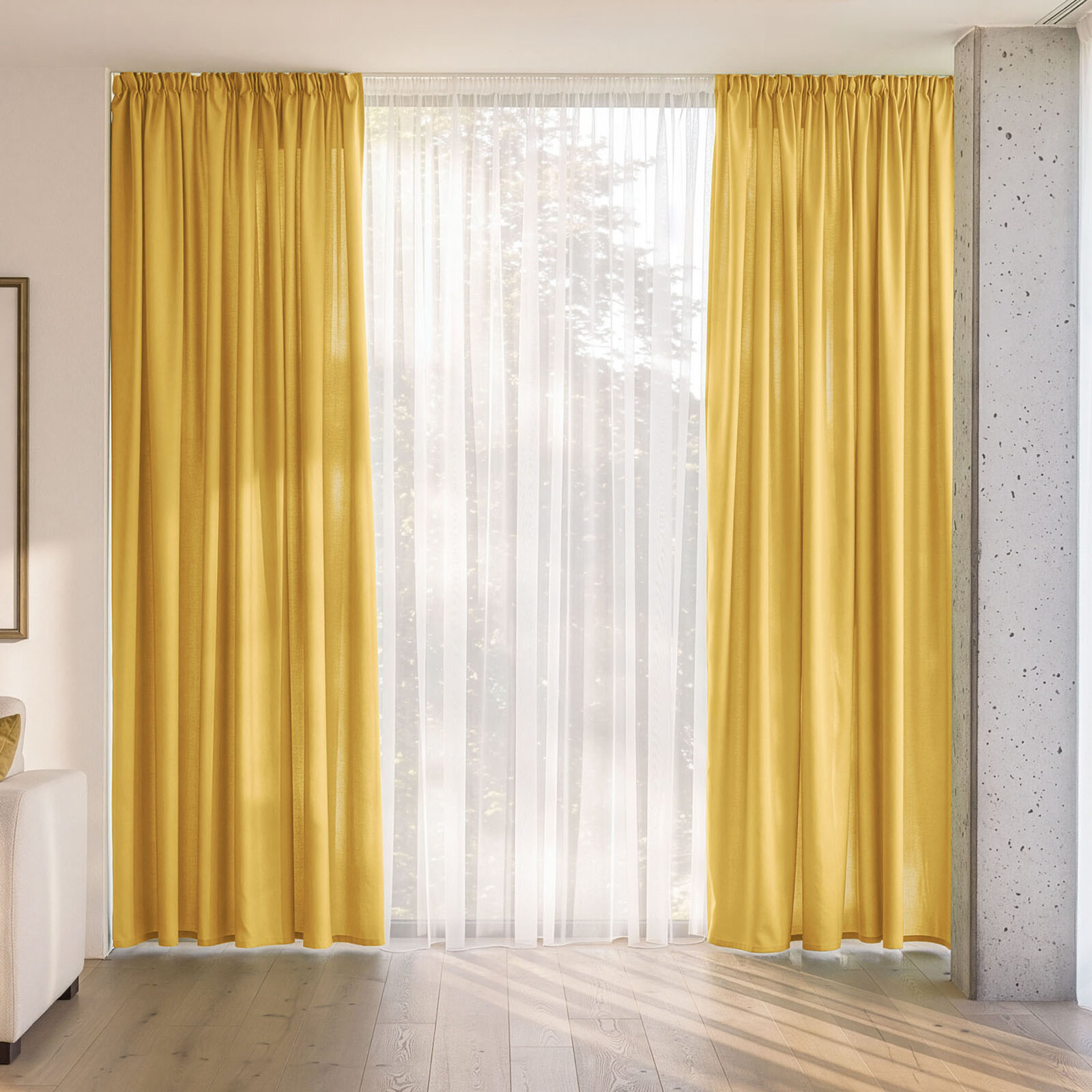 Decoratief gordijn Marbella - honinggeel