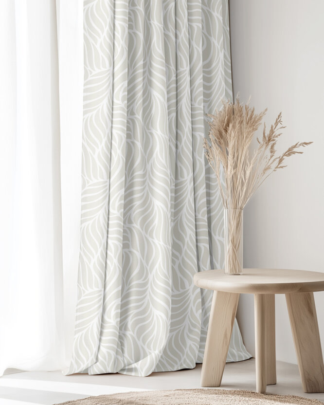 Decoratief gordijn Luca - Beige lijnen