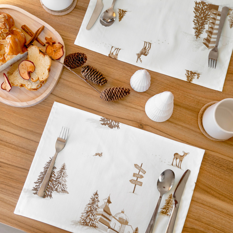 Placemat voor de tafel van stevig katoen - Beskydy - set van 2 stuks