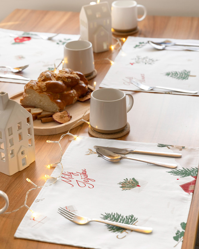 Kerst placemat voor op tafel van stevig katoen - Tsjechische Kerst - set van 2 stuks