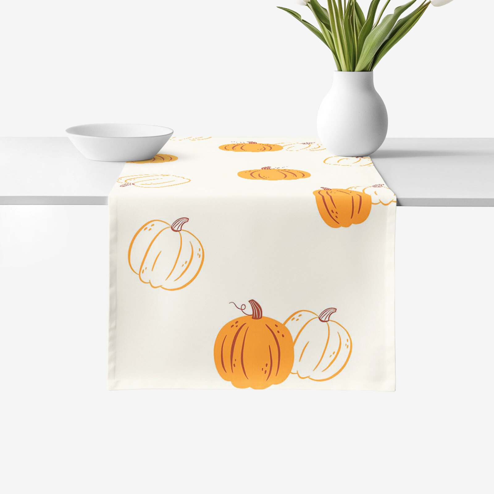 Tafelloper 100% katoen renforcé - Herfst pompoen