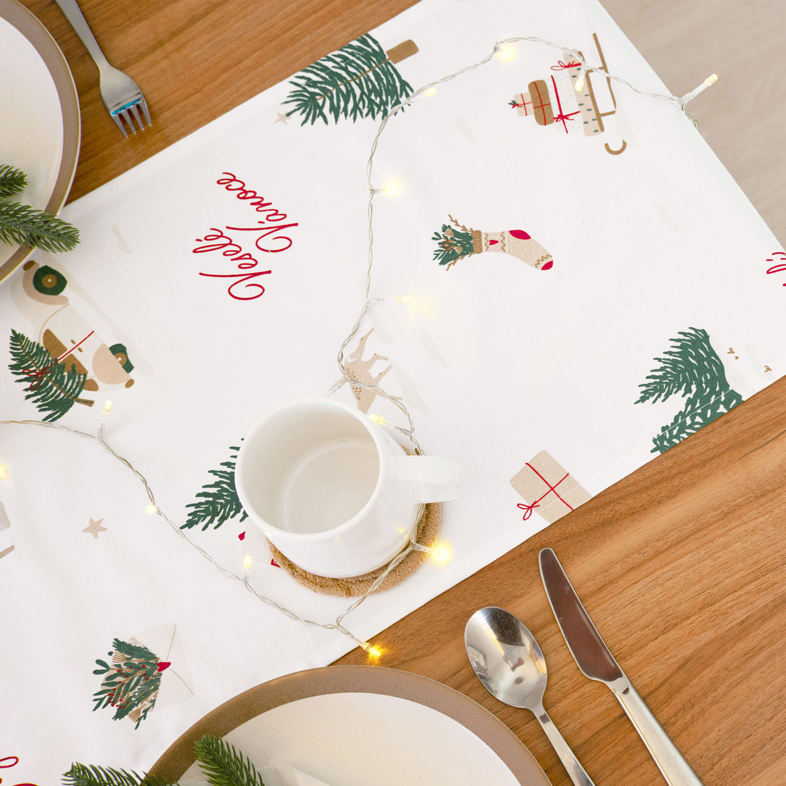 Kerst tafelloper van stevig katoen - Tsjechische Kerst