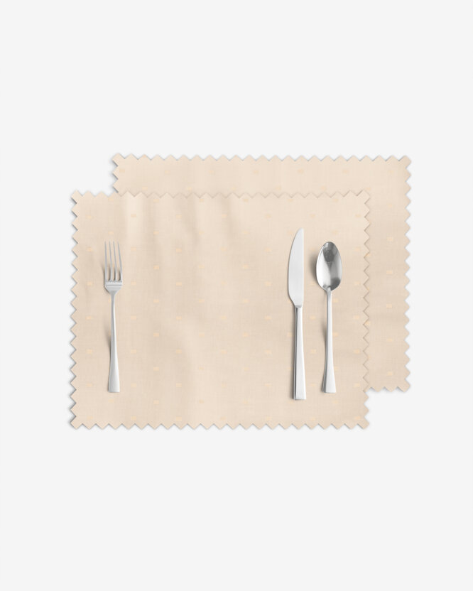 Feestelijke placemat voor op tafel teflon - champagne met glanzende rechthoekjes - set 2 st.