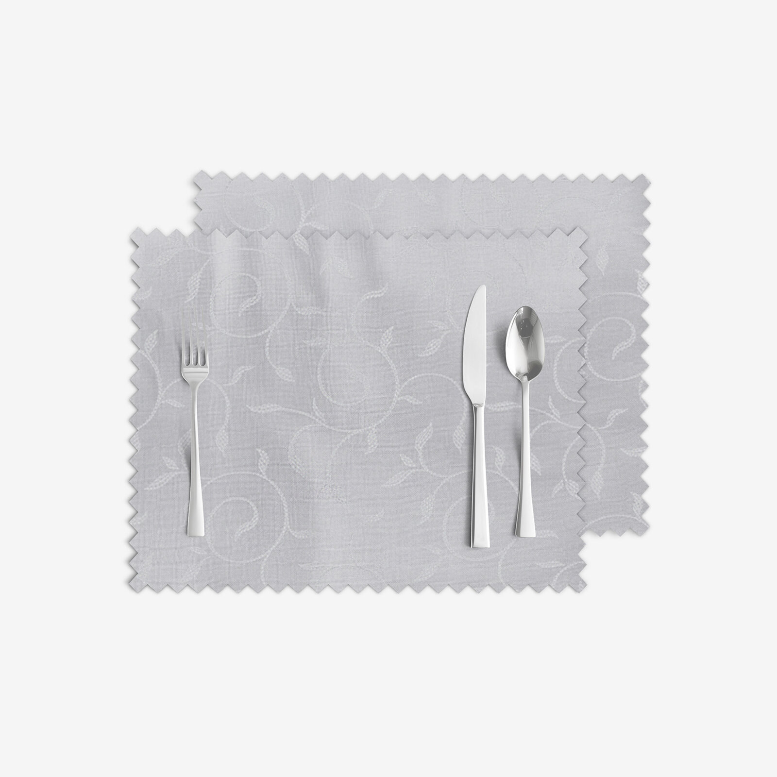 Feestelijke placemat voor de tafel teflon - grijs met grote ornamenten - set 2st.