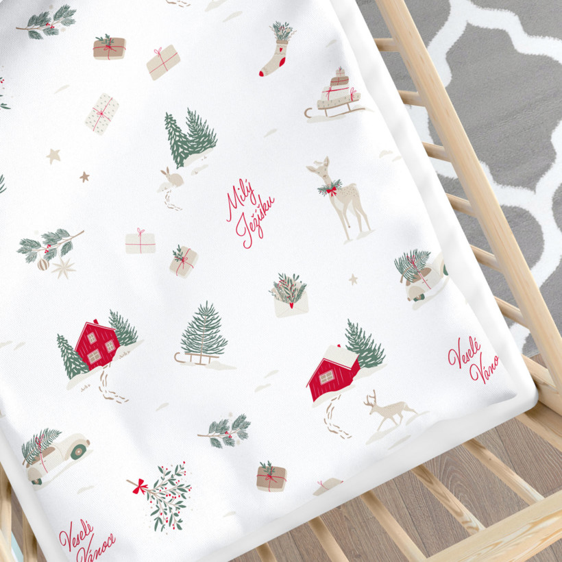 Kerst katoenen beddengoed voor een kinderbedje - Tsjechische Kerst