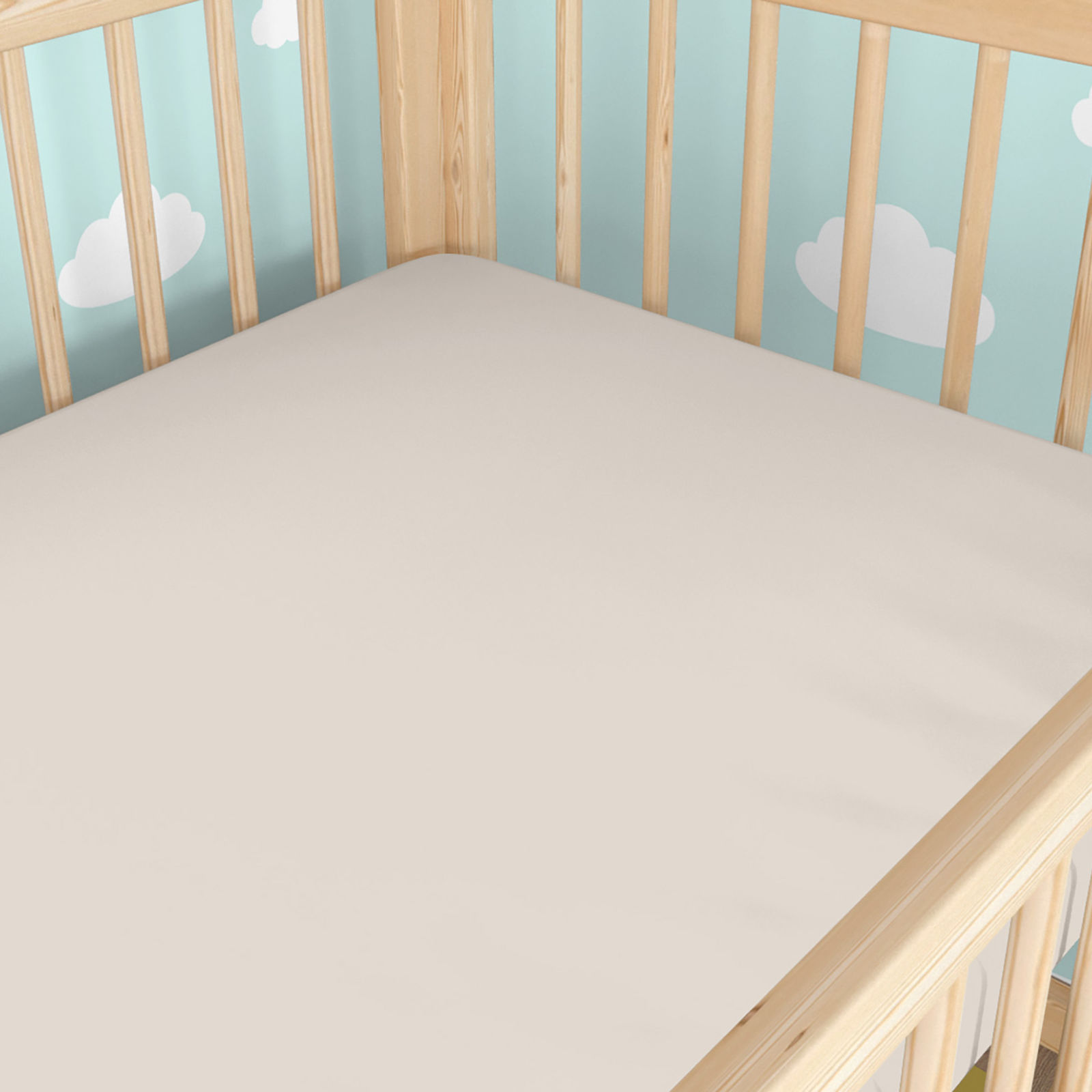 Katoenen laken voor babybedje - latte