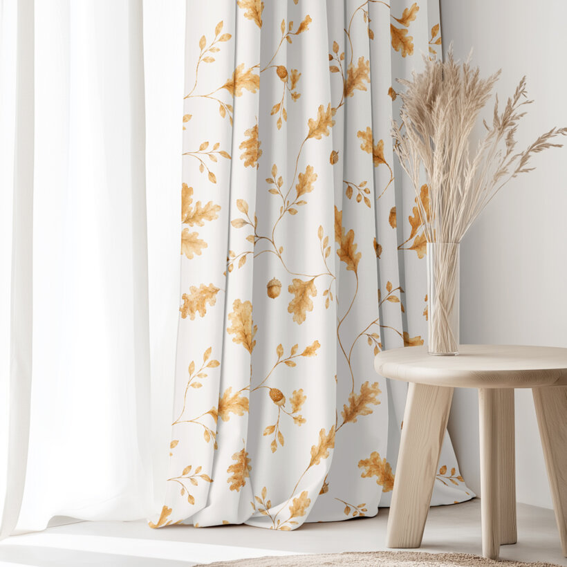 Decoratief gordijn Luca - Eikenbladeren