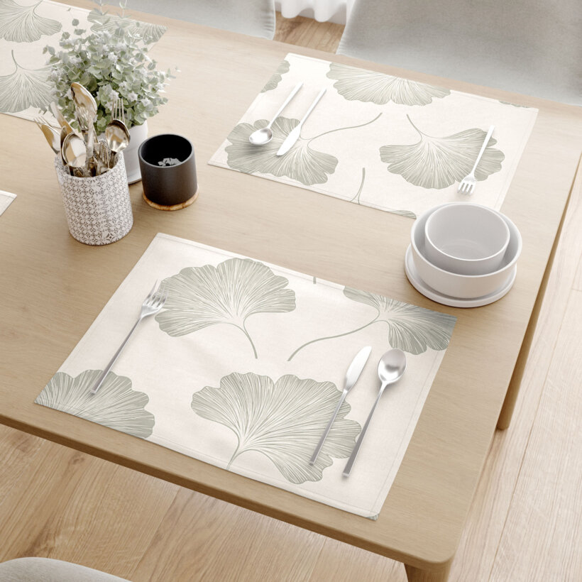 Tafelplacemat 100% katoen renforcé - Bladeren ginkgo - set 2 st.