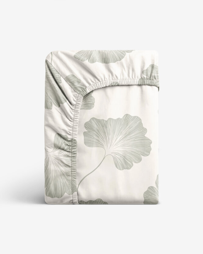 Katoenen hoeslaken - Bladeren ginkgo