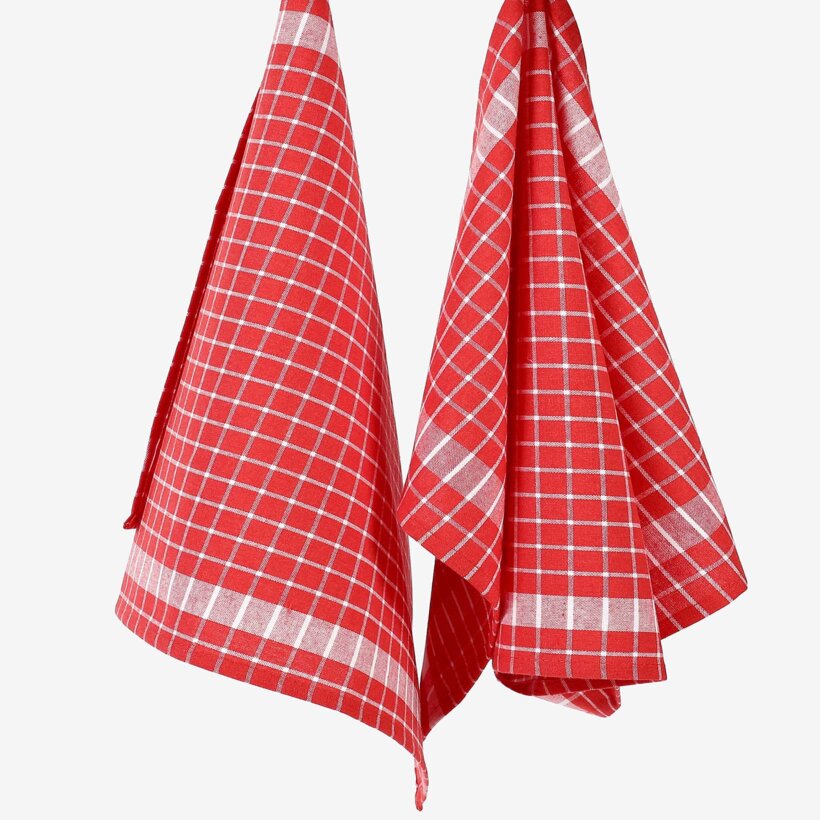 Keuken katoenen theedoek - Rood ruitpatroon