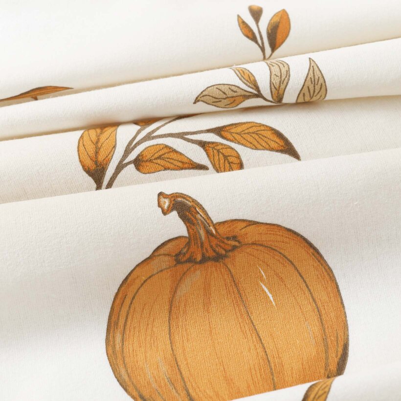 Flanellen stof - Herfst pompoenen en blaadjes