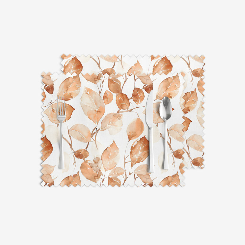 Teflon placemat voor de tafel - Afdrukken van bladeren - set 2 stuks
