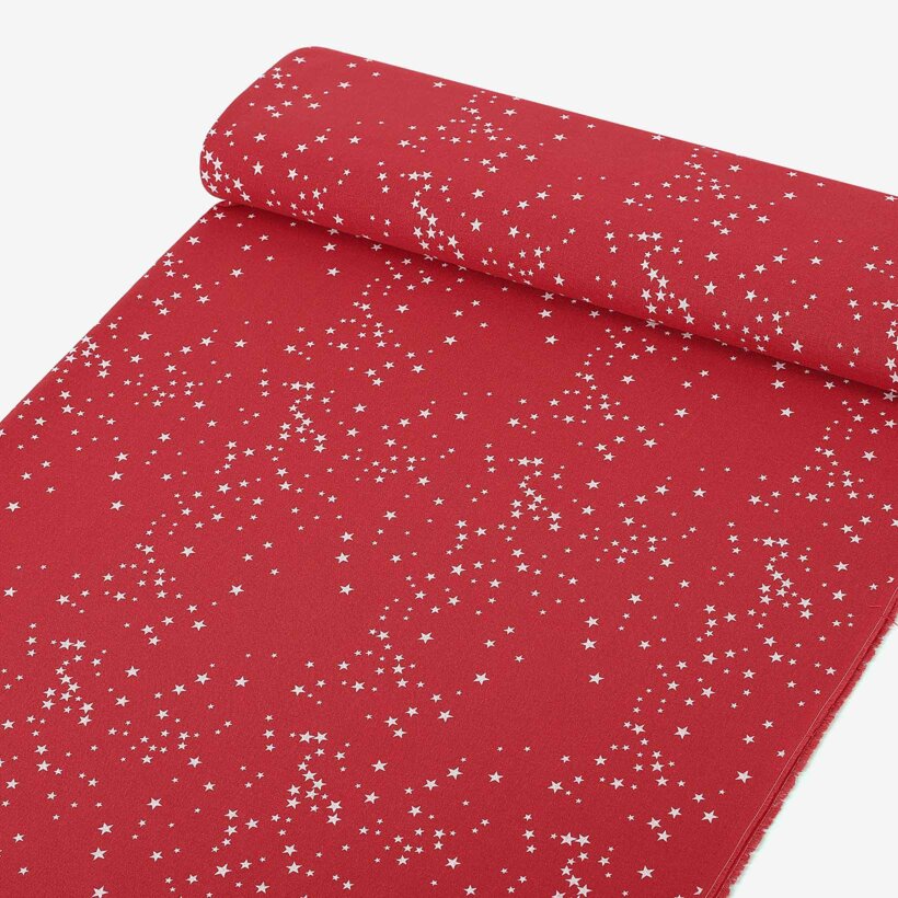 Decoratiestof Valencia - Sterretjes op rood