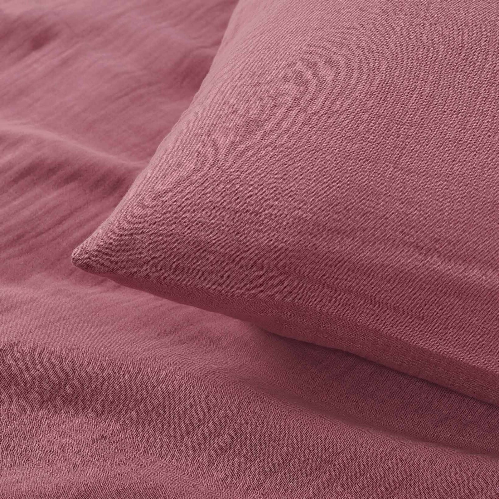 Mousseline kussensloop - pastel wijnrood