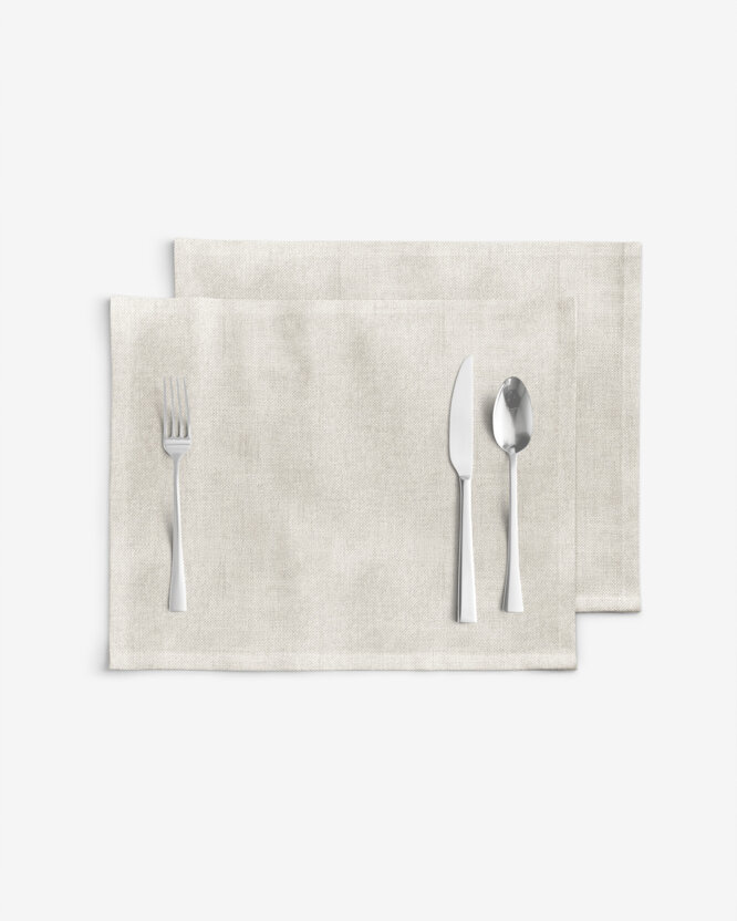 Placemat voor tafel Malaga - ongebleekt - set 2 stuks