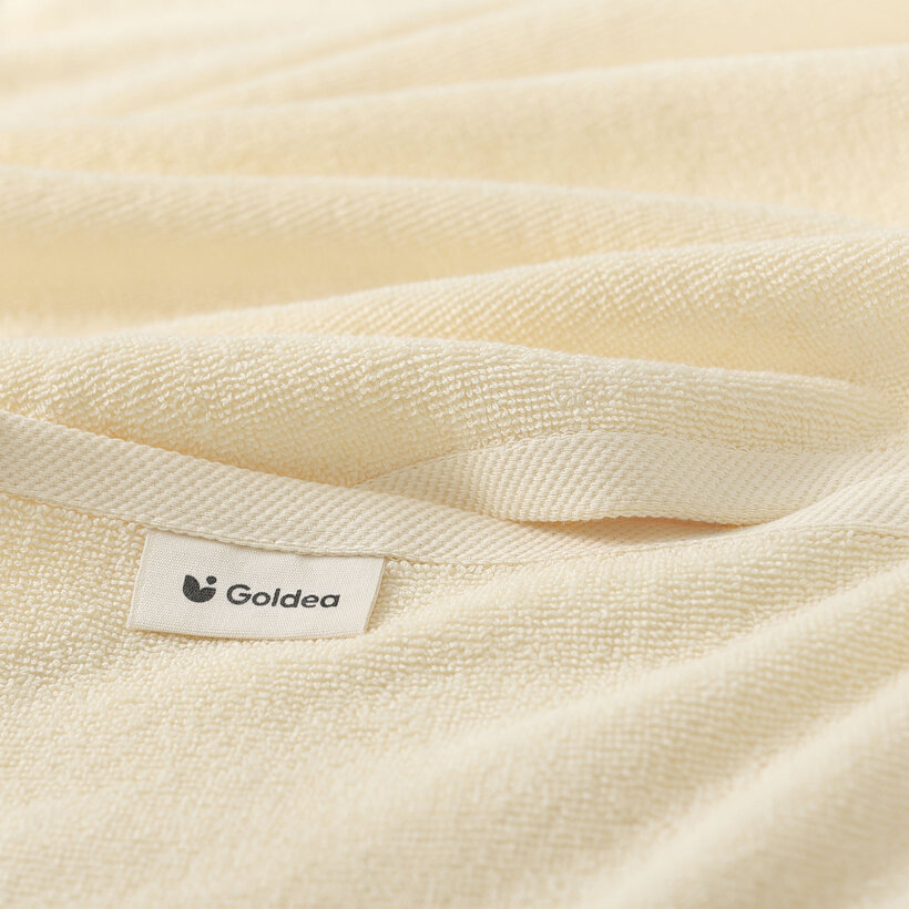 Katoenen badstof handdoek / badhanddoek Soft zonder boord - crème