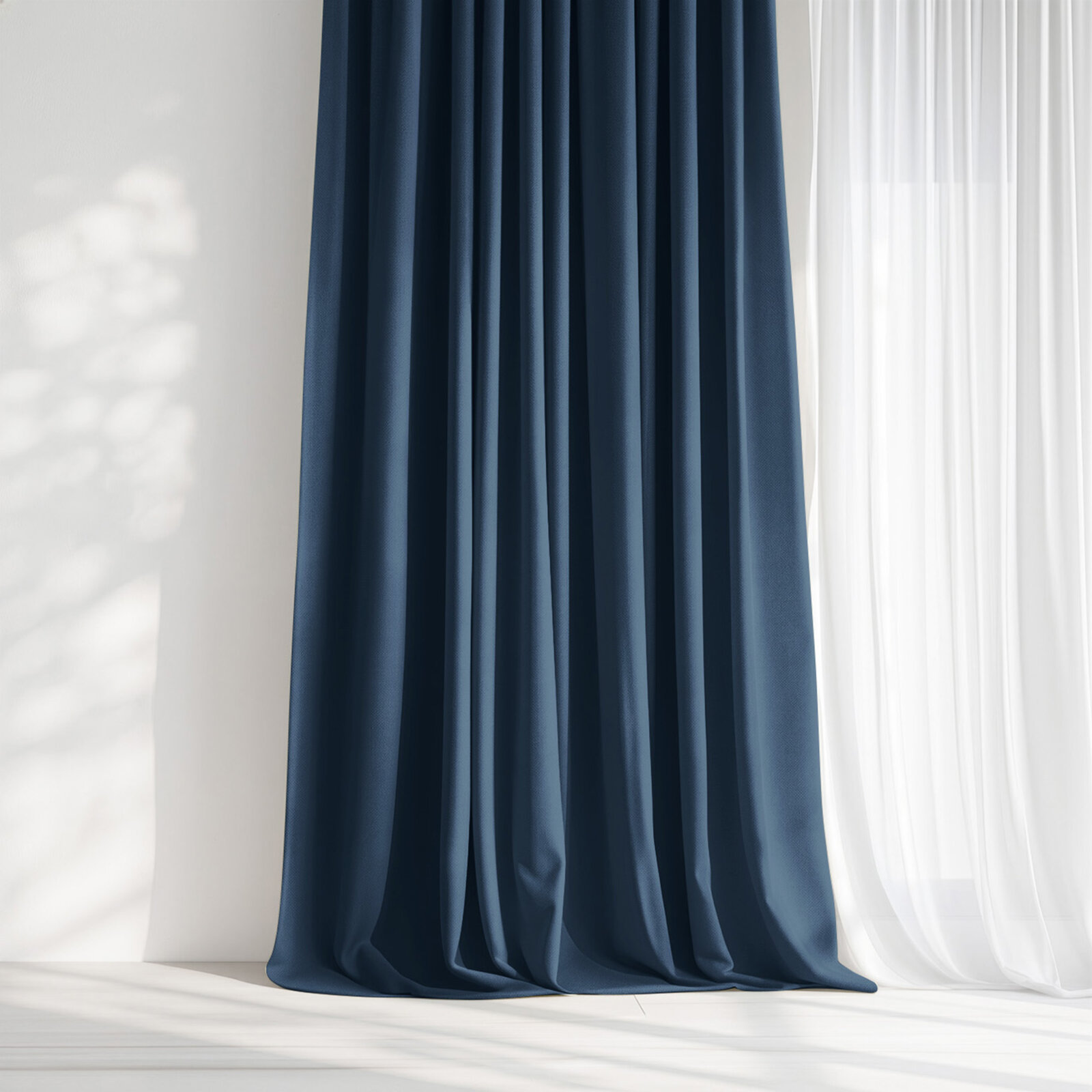 Decoratief gordijn Marbella - marineblauw