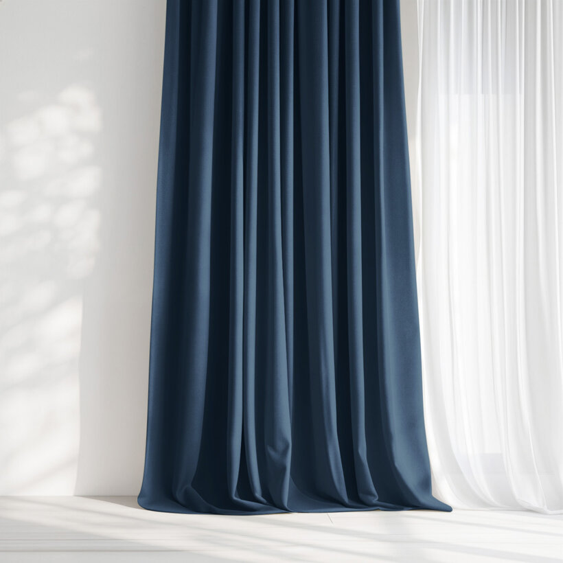 Decoratief gordijn Marbella - marineblauw