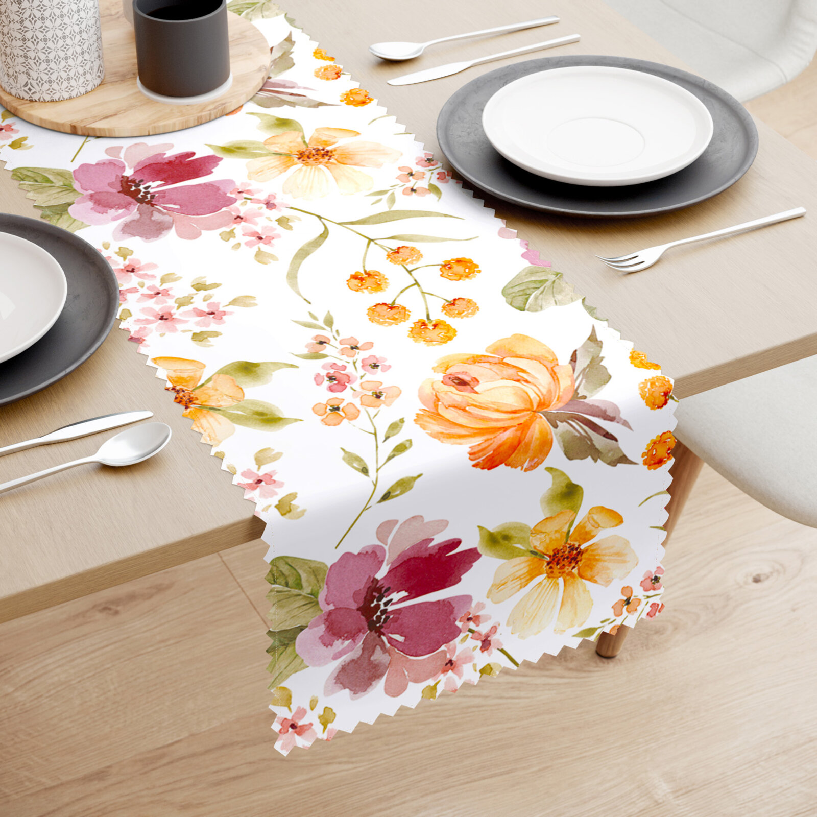 Tafelloper teflon - Hibiscus bloemen