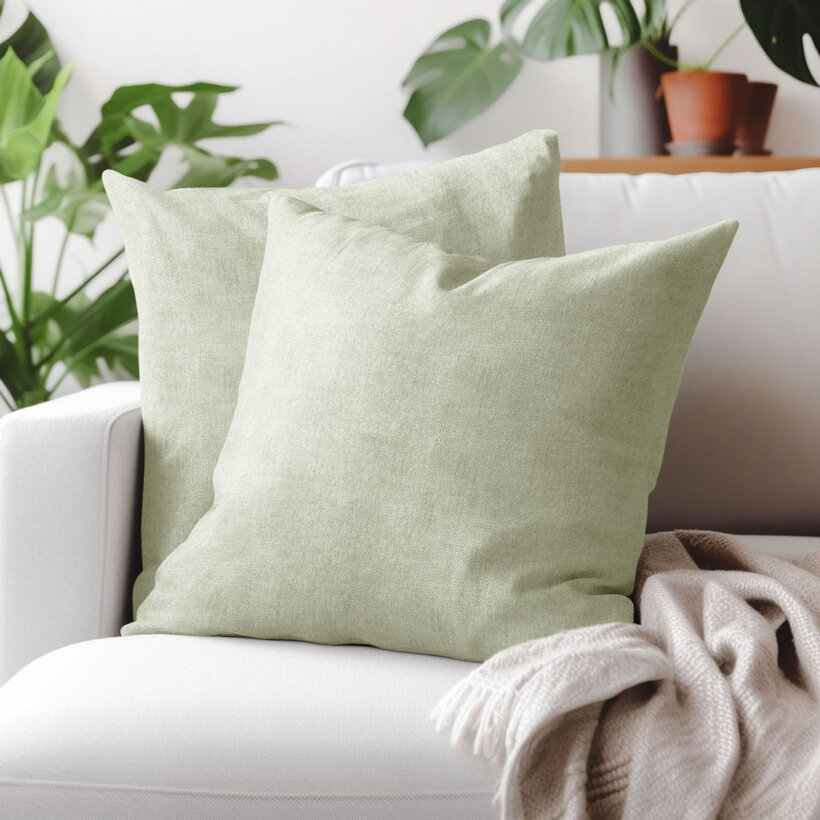 Decoratieve kussensloop Malaga - groen ongebleekt