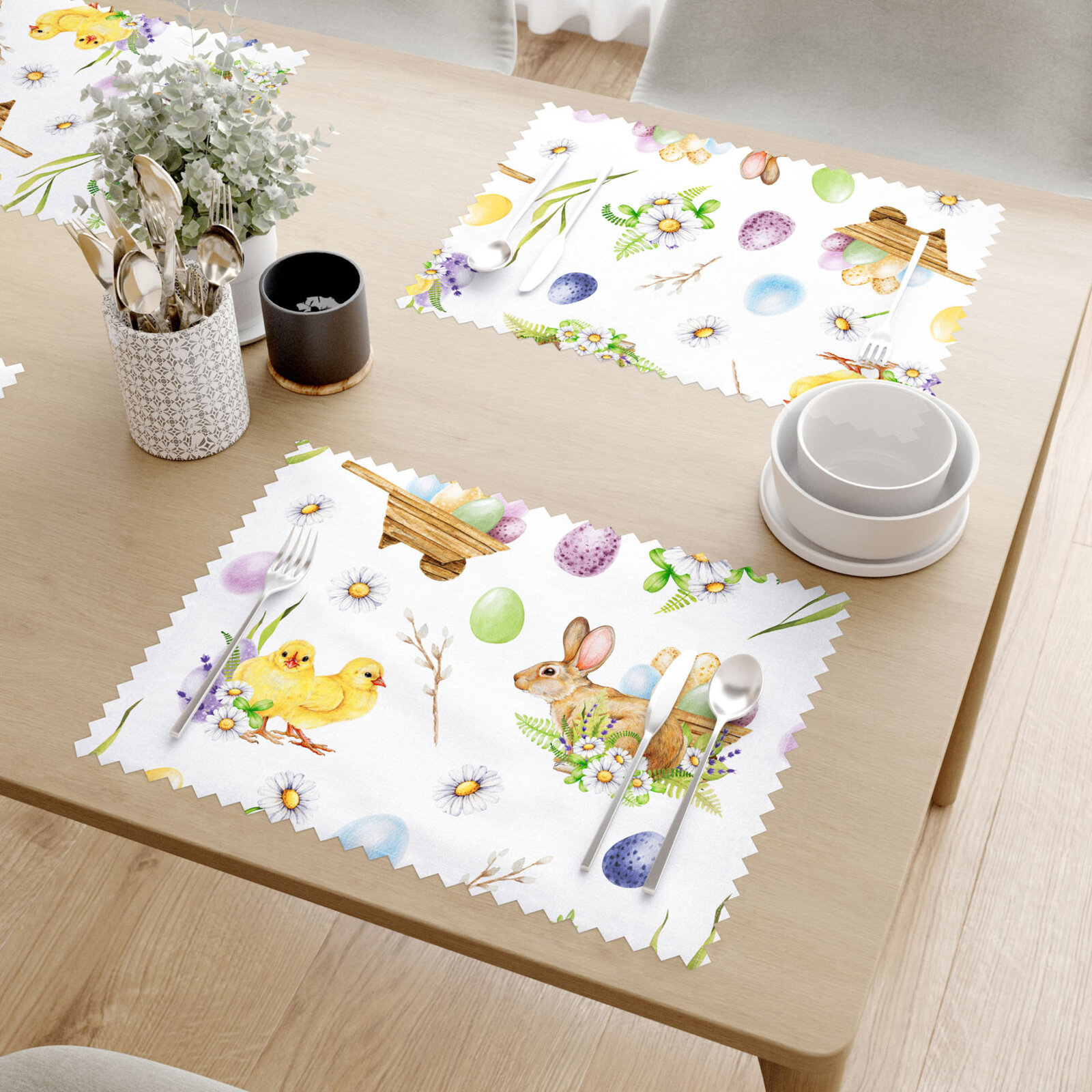 Pasen placemat voor de tafel teflon - Symbolen van Pasen - set 2 stuks