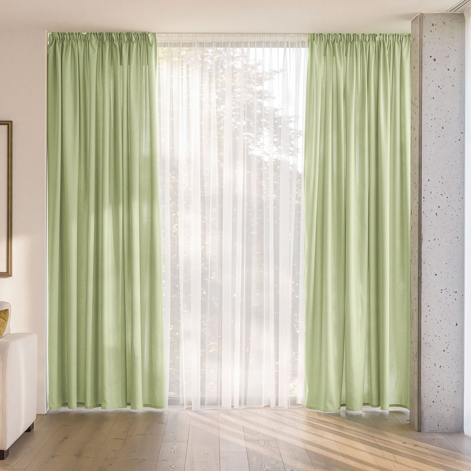 Decoratief gordijn Marbella - erwtjesgroen