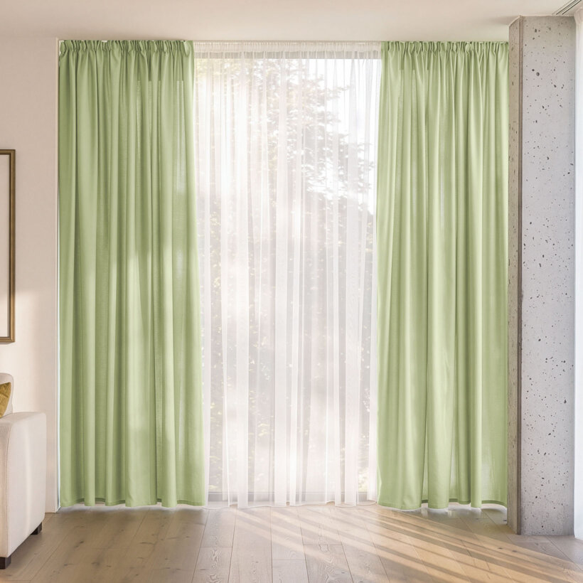 Decoratief gordijn Marbella - erwtjesgroen
