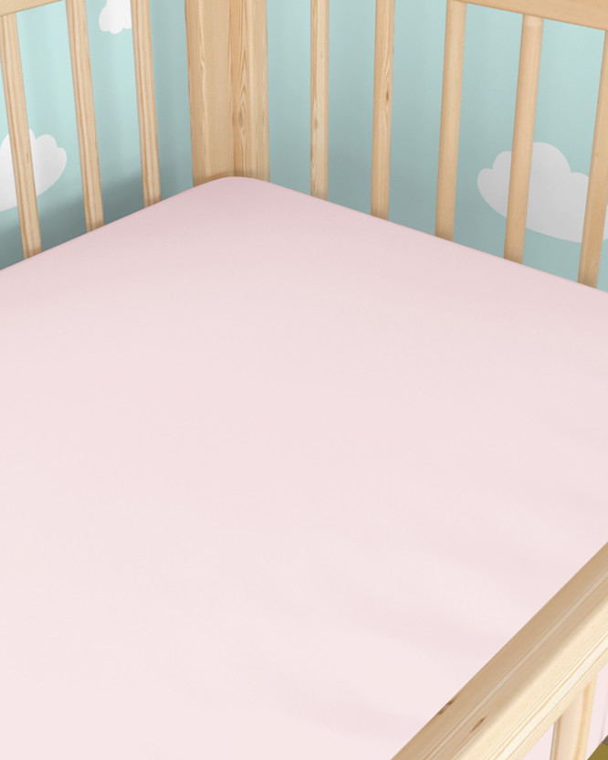 Katoenen laken voor een babybedje - poederroze