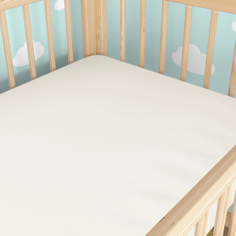Katoenen laken voor een babybedje - ivoor