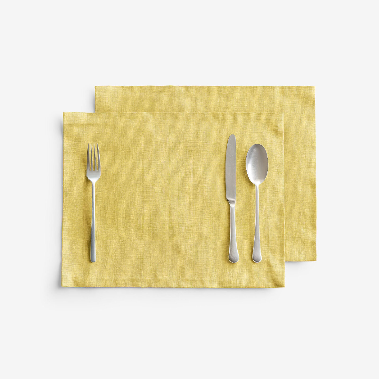 Placemat voor de tafel van linnenmix - geel - set van 2 stuks