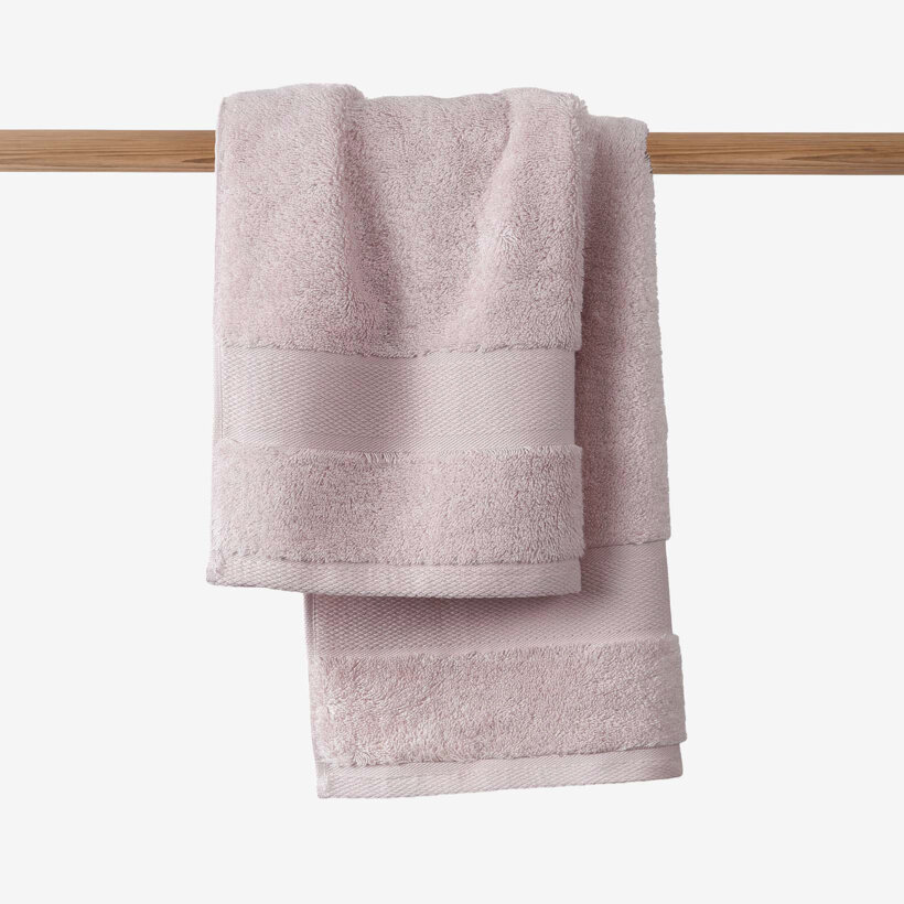 Bamboe handdoek/badhanddoek - oudroze