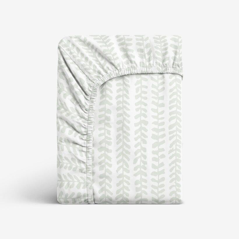 Katoenen hoeslaken - Scandinavische blaadjes
