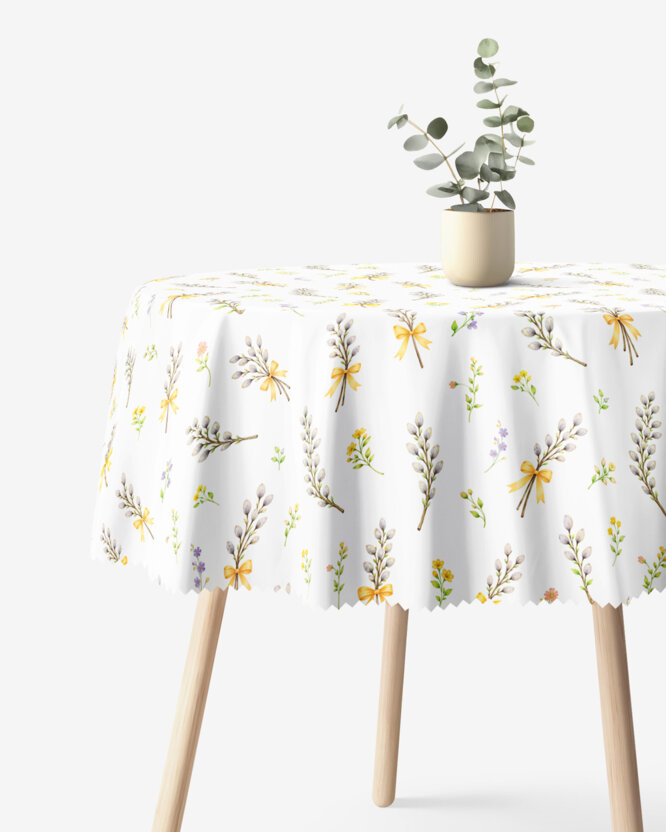 Lente rond teflon tafelkleed - Poesjes