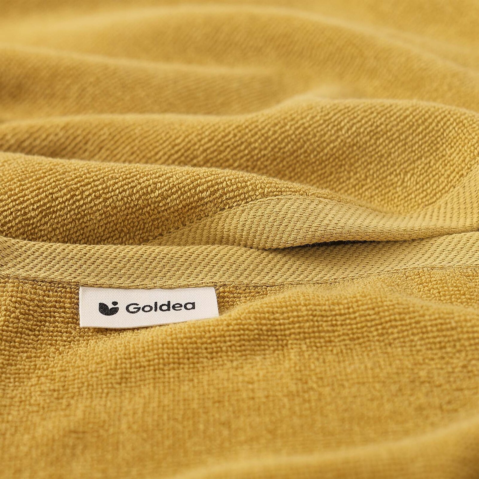Katoenen badstof handdoek / badhanddoek Soft zonder boord - mosterdgeel