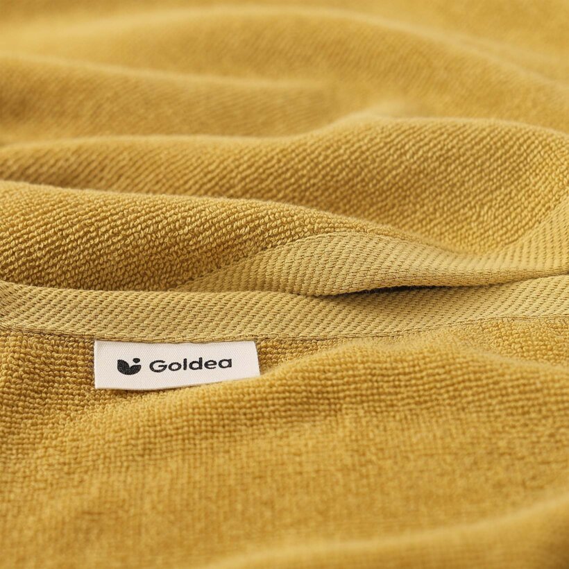 Katoenen badstof handdoek / badhanddoek Soft zonder boord - mosterdgeel