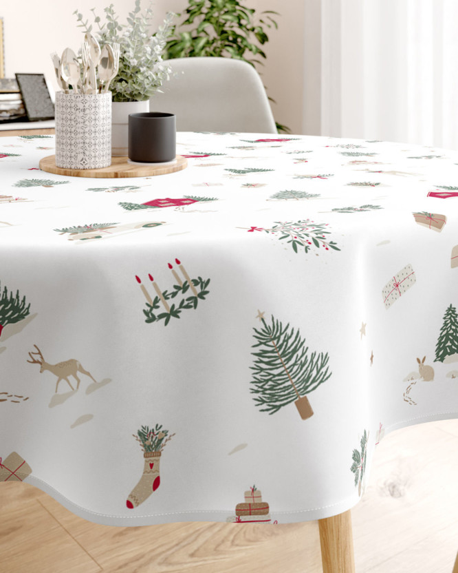 Kerst rond tafelkleed van stevig katoen - Traditionele Kerst (buitenland)