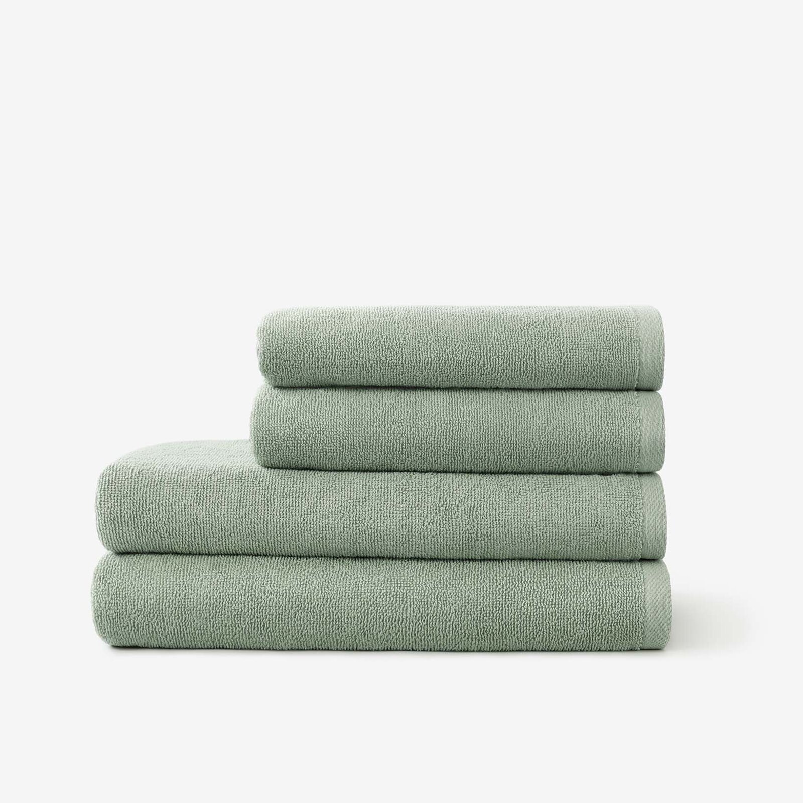 Katoenen badstof handdoek / badhanddoek Soft zonder boord - saliegroen