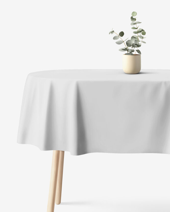 Ovaal tafelkleed 100% katoen renforcé - lichtgrijs