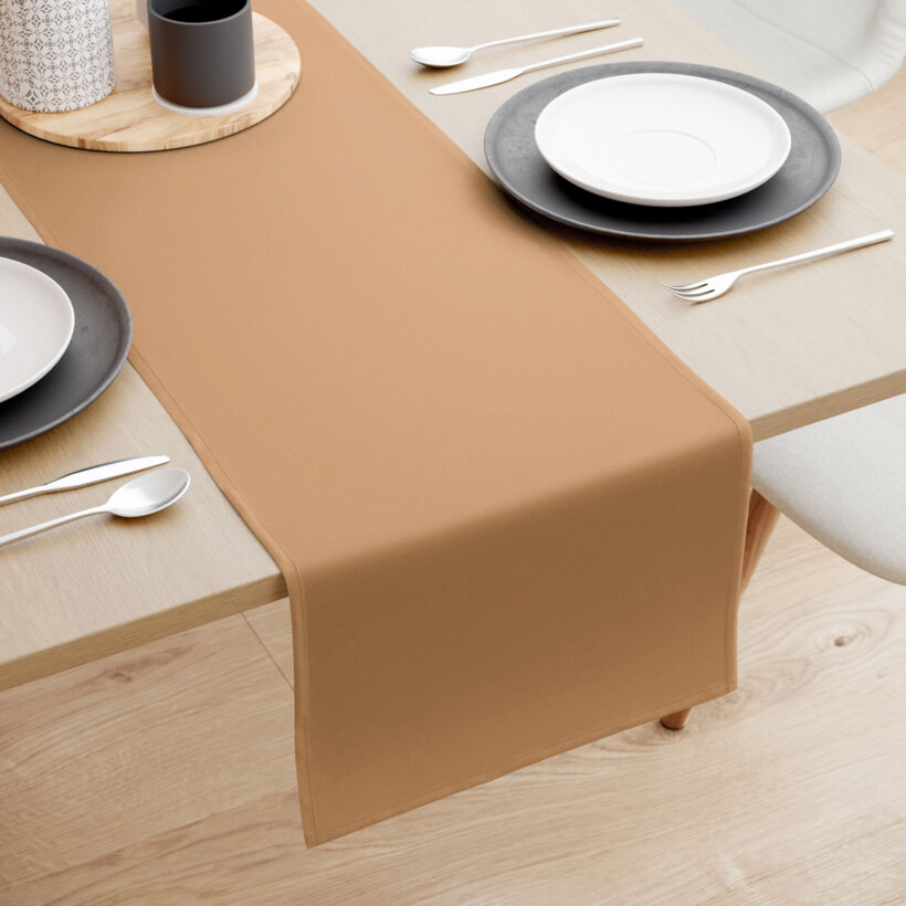 Tafelloper 100% katoen renforcé - herfst bruin