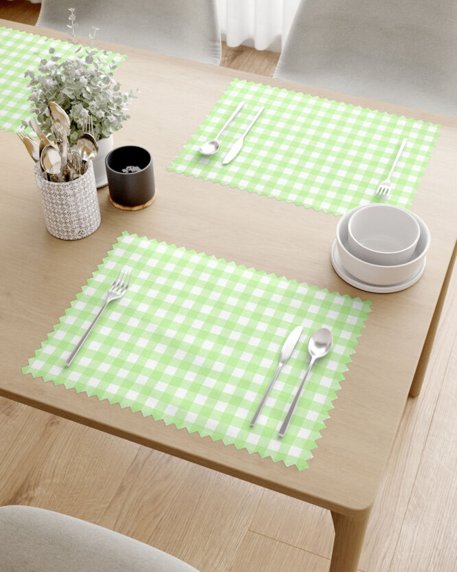 Tafelplacemat teflon - Groene ruitjes - set 2 stuks